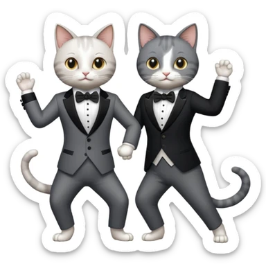 Cats couple tango dancing  sticker