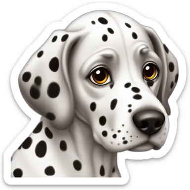 Dalmatian-girl with brown eyes and dark ears sticker