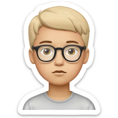 boy with glasses thought about it sticker