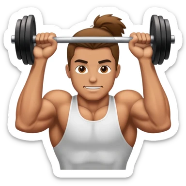 person lifting weights sticker