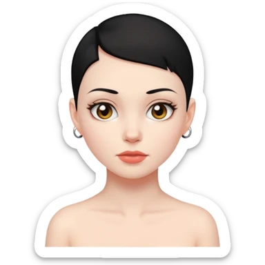 Girl with shaved black head on the side  sticker