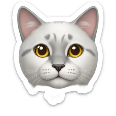 British white-gray cat sticker