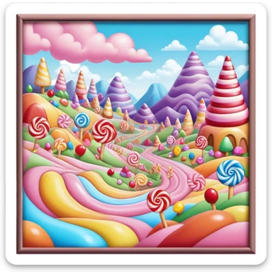 candy land  surreal landscape sticker