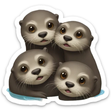 Three ill otters sticker