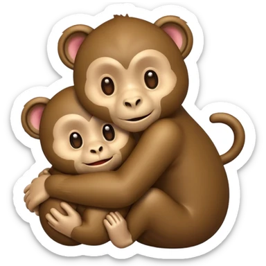 Make a emoji bear hug an emoji monkey 🐒 🧸 sticker