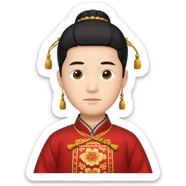 chinese male in 1800s sticker