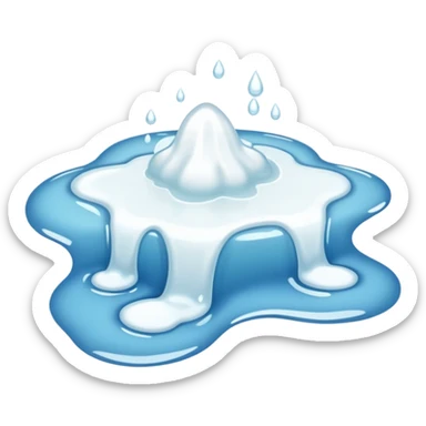 a small puddle of white liquid sticker