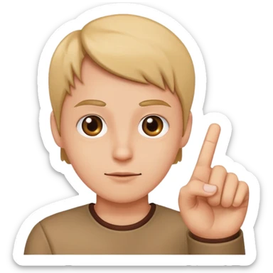 Straight face emoji flipping the bird sticker