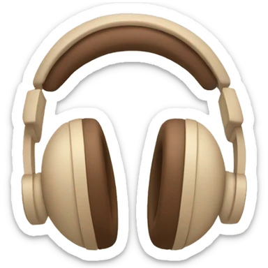 beige headphones with brown bows sticker