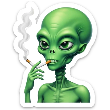 Alien smoking a cigarette  sticker