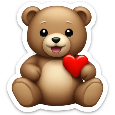 Teddy bear holding red heart  sticker