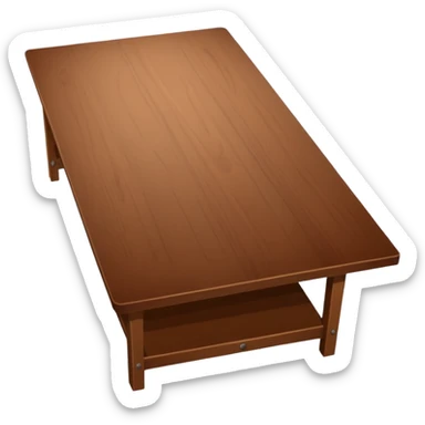 long wooden table top-down perspective sticker