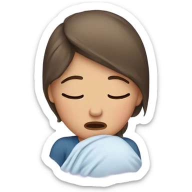 postpartum mom crying  sticker