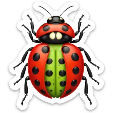 lime cute ladybug sticker