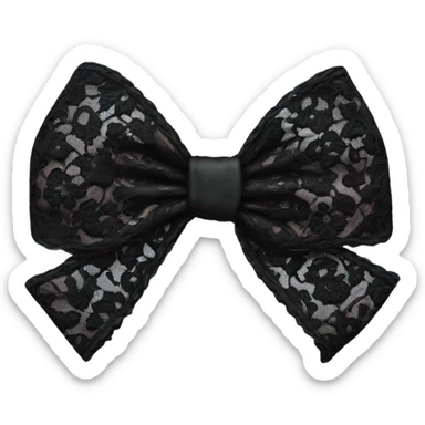 black lace bow sticker