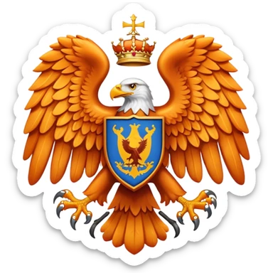 orange eagle coat of arms sticker
