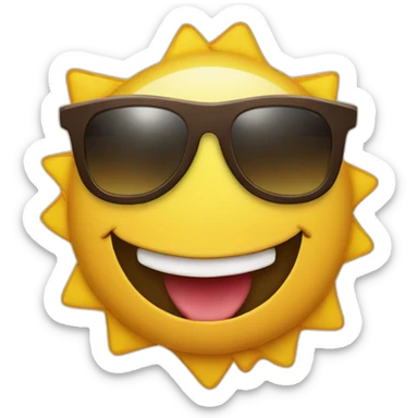 Veneer smile face with star sun glasses sticker