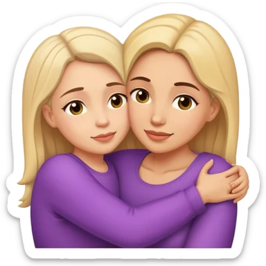 mom and daughter hugging sticker