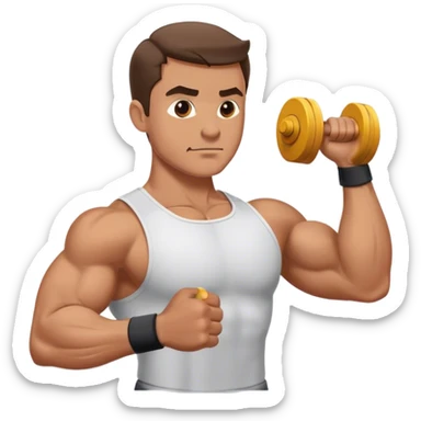 guy how to do bicep curls sticker