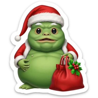 jabba the hutt santa sticker