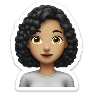 Girl with freckles and black hair sticker