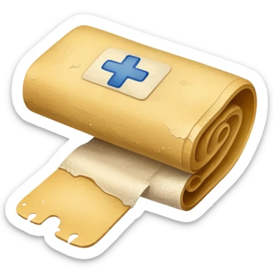 medical bandage with yellowish dirt and stains sticker