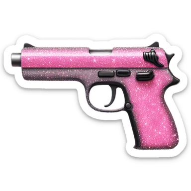 pink sparkly gun sticker