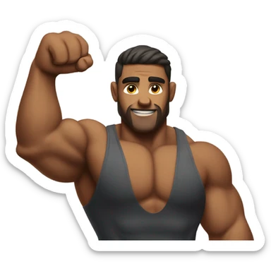 strong man with biceps sticker