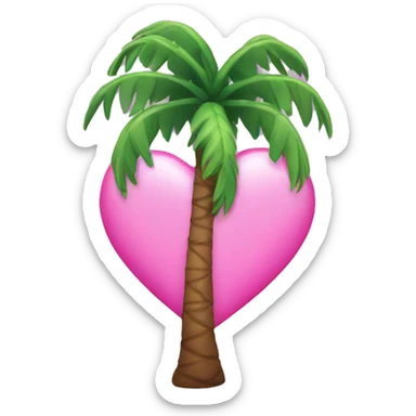 pink heart palmtree sticker