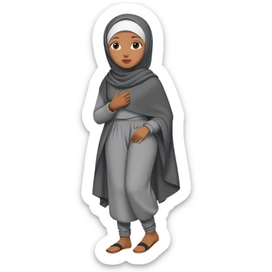 black woman hijab one leg sticker