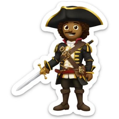 Musketeer with wine and gold colors and sword sticker