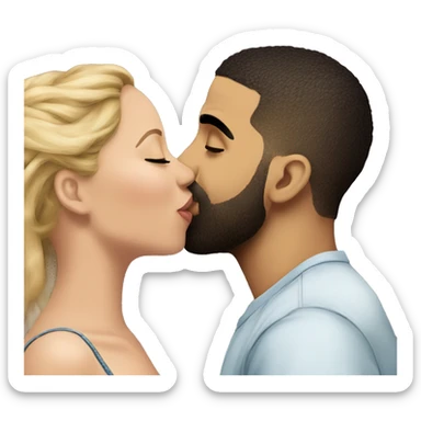 Drake kissing ishowspeed sticker