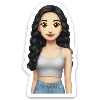 Hania amir, teen, full body, aesthetic, well detailed, black hair sticker