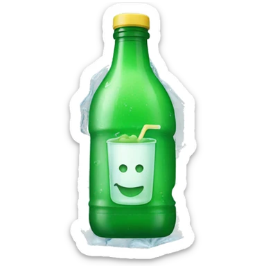 GREEN JUICE BOTTLE IN ICE sticker