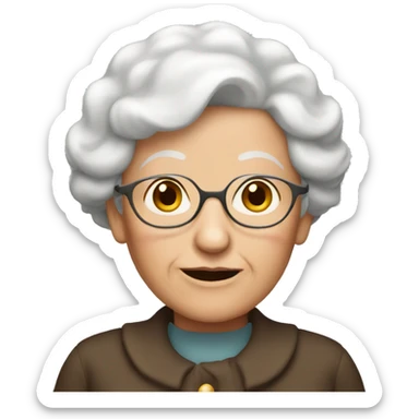 Old Lady red hair sticker
