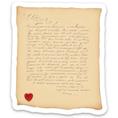 Hand written love letter sticker