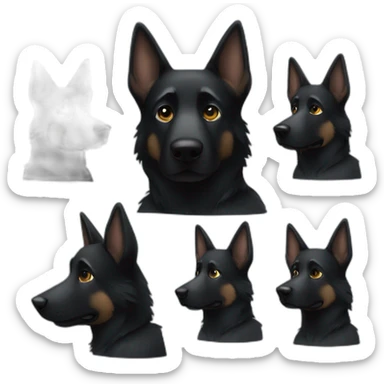Black German shepherd detective  sticker