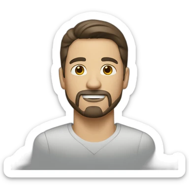 brunette white man with a goatee sticker