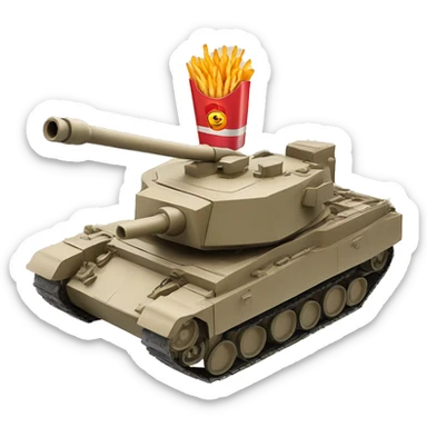 A tank shooting french fries sticker
