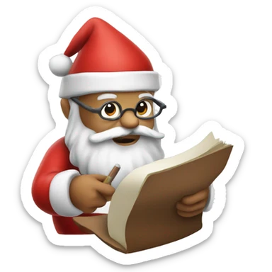 Father Christmas solving math problems sticker