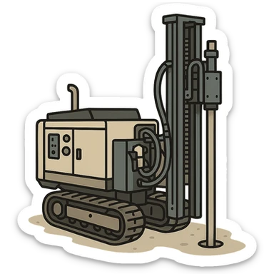 rack-mounted geotechnical drilling rig (Geoprobe-style soil sampling machine), no people just the machine, transparent background sticker