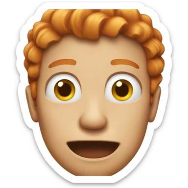 Crazy ginger face sticker
