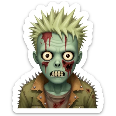zumbi com cabelo espetado sticker