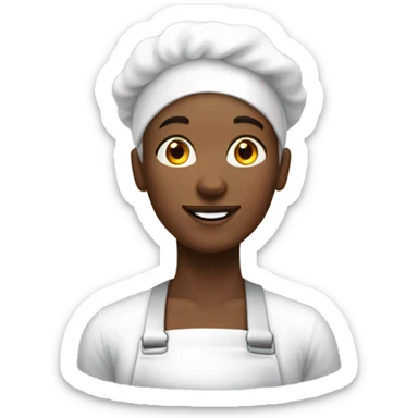 une patissiere blanche a son atelier  sticker