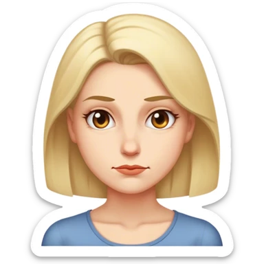 A woman emoji with a smug, arrogant expression, looking down on others sticker
