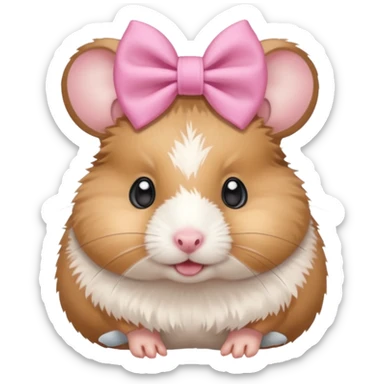 cute hamster wearing a bow on its head sticker