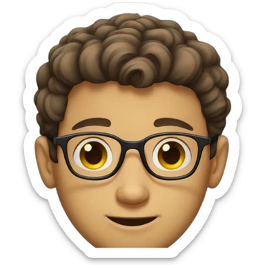 Young man with big nose in glasses Jewish brown short hair cute sticker