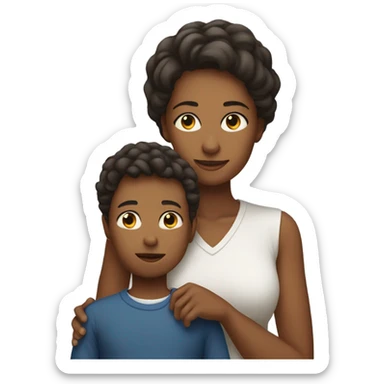 Mom with her son sticker