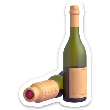 wine bottle with cork sticker