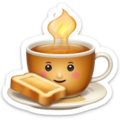 Tost ile çay emojisi sticker